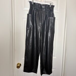 Ophelia Roe Faux Leather Pants with Elastic Waist Size Large NWOT